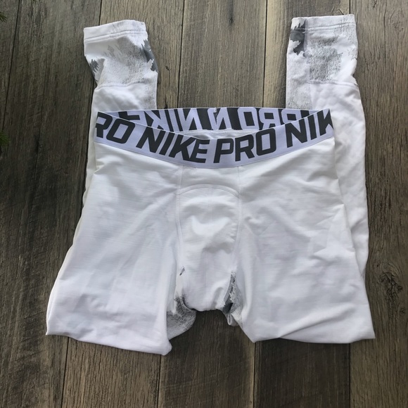 Nike Pro Hyperwarm Tights AOP White Grey Tree M - Picture 4 of 8